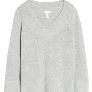 Leith V-Neck Soft Grey Sweater